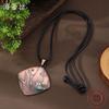 New Square Bird Turquoise Inlaid Leather Rope Pendant Women's Creative Bohemian Bird Branch Necklace