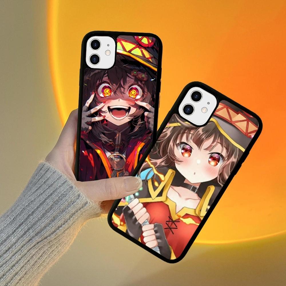 Megumin Phone Case Silicone PC+TPU For For iPhone 11 12 13 14 15 16 Plus Pro Max Cover