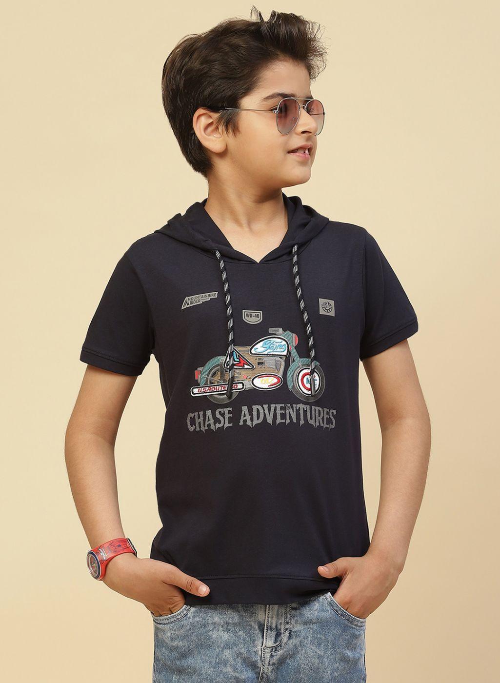Monte Carlo Boy Regular Fit Navy Blue Tshirt 7-8 Years темно-синий