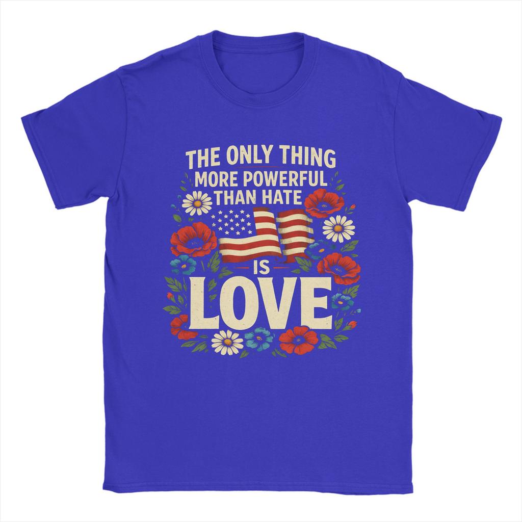 Herren T-Shirts Das Einzige, was mächtiger ist als Hass, ist Liebe Kreatives Reines Baumwoll-T-Shirt Kurzarm T-Shirts Rundhals