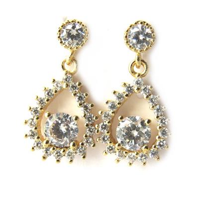 [M7059] - White Gold Plated 'Sissi' Earrings