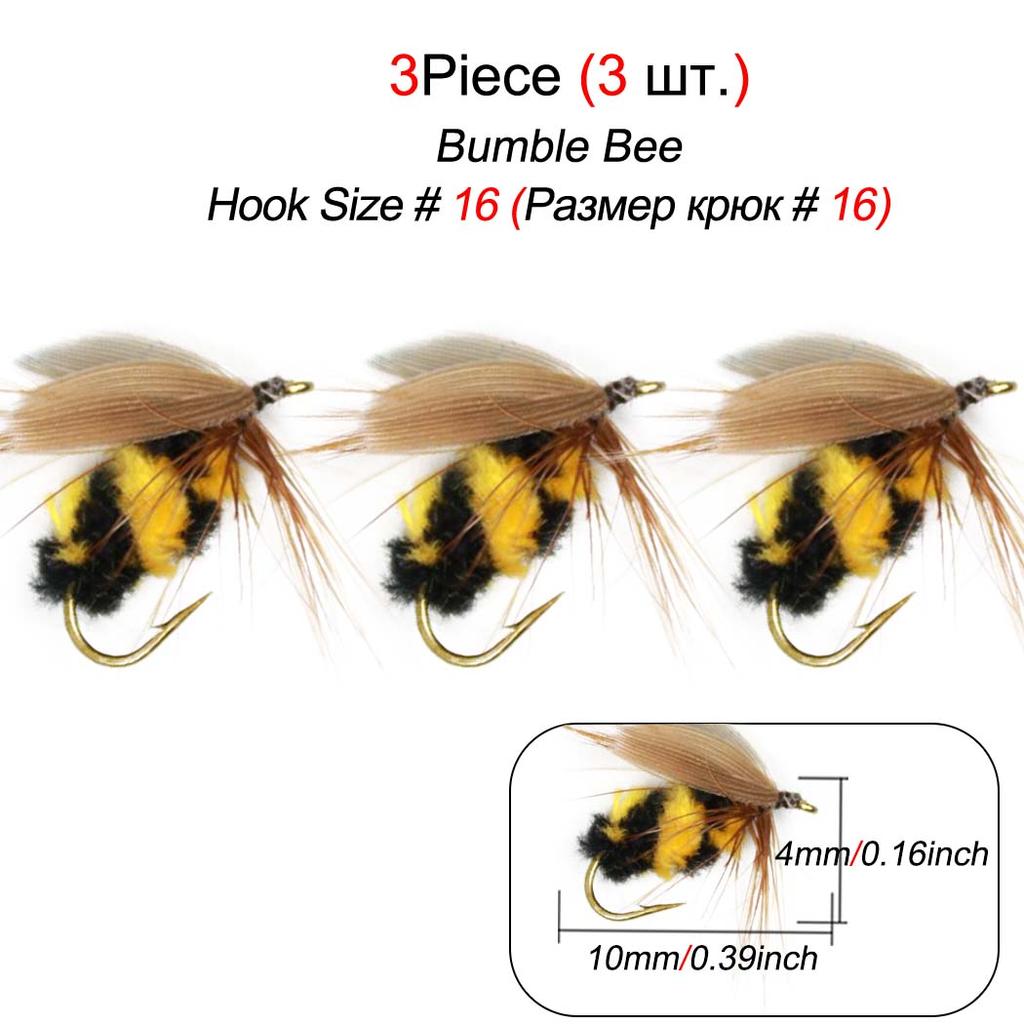 1/3 Stück Angelköder, künstliches Insekt, Hummel, Forelle, Fliegenfischen, Köder, bionischer Köder