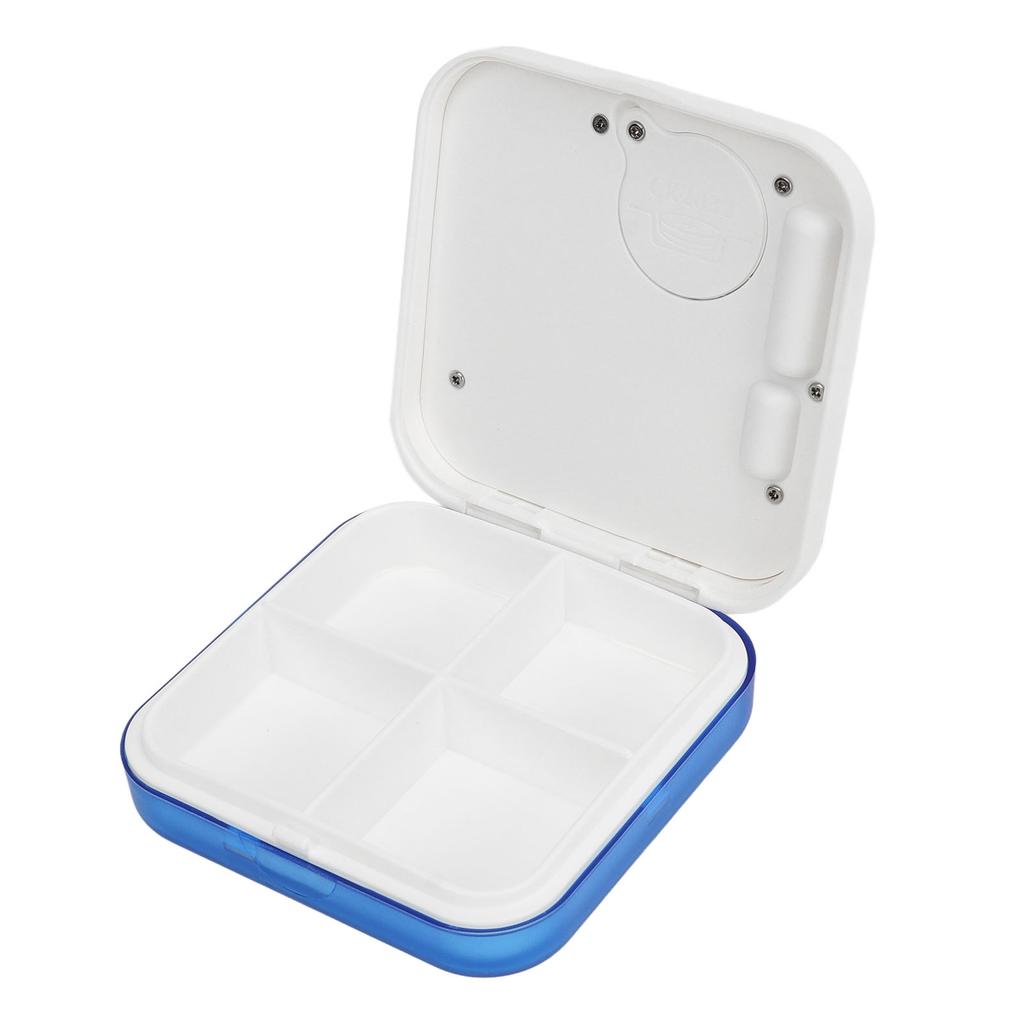 Portable Medicine Box with Timer Smart Medication   with   Vibration Reminder 4 Large Compartments Medicine Case
