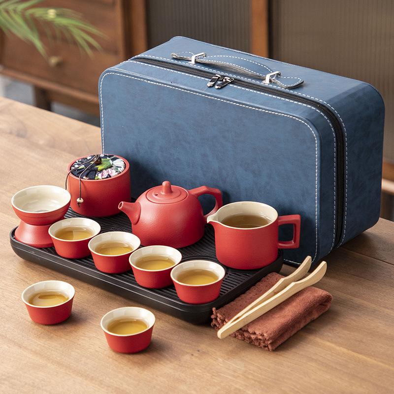 Ceramic Portable Travel Tea Set Household Gifts Business Company High-end Gifts