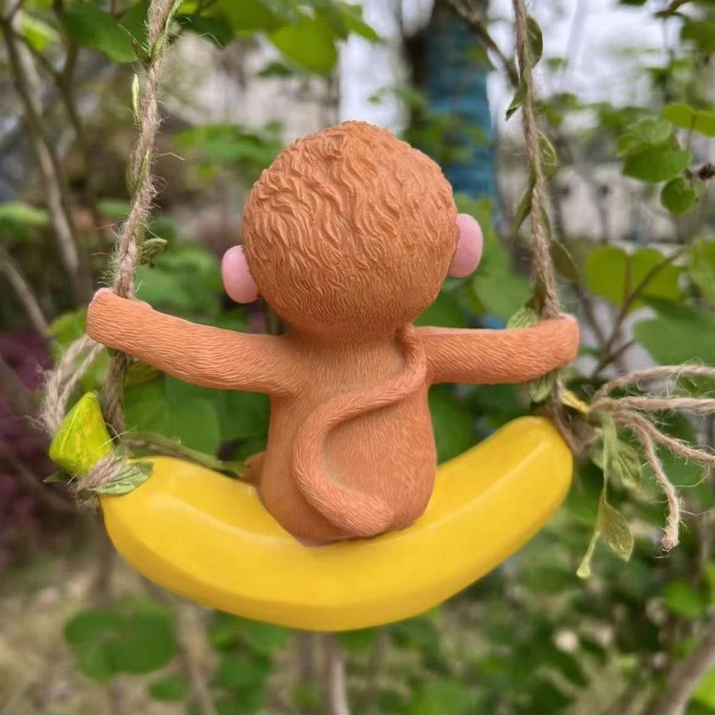 Monkey Container Accessories Resin Decors Monkey Sculpture Planter Pots Hangers for Plant Lover and Children
