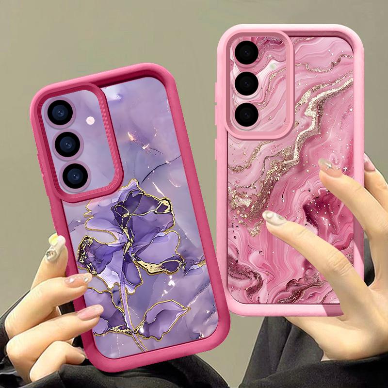 Geometry Marble Print Case For Samsung A57 A37 A27 A17 S26 Ultra S25 FE A56 A36 A26 A16 A55 A35 A25 A15 A54 5G S21 S22 S23 S24 Plus Shockproof Cover