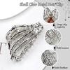 Metal Skull Hand Hair Clip Silver Punk-inspired Art Skull Embellishment Metal Halloween Hair Securing Claw Hair Clip for Women