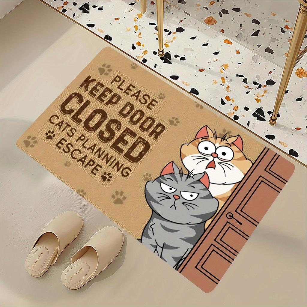 Cat welcome indoor doormat, household woven interior decoration floor mat