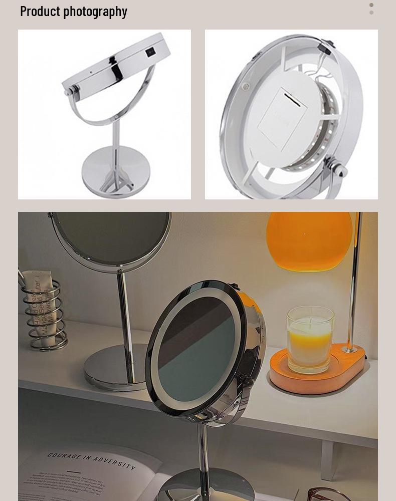 Stylish Double-Sided LED Makeup Mirror with Magnification