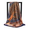 90*90Cm Women Elegant Floral Printed Square Imitation Silk Scarf Hijab Women Luxury Sunscreen And Dustproof Kerchief Head Scarf