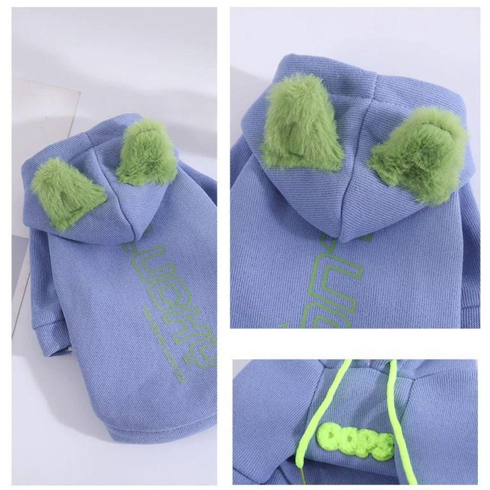 Letter Print Dog Hooded Sweatshirt Warm Pet Hoodie Fashion Dog Sweatshirt Clothes for Dogs Cats