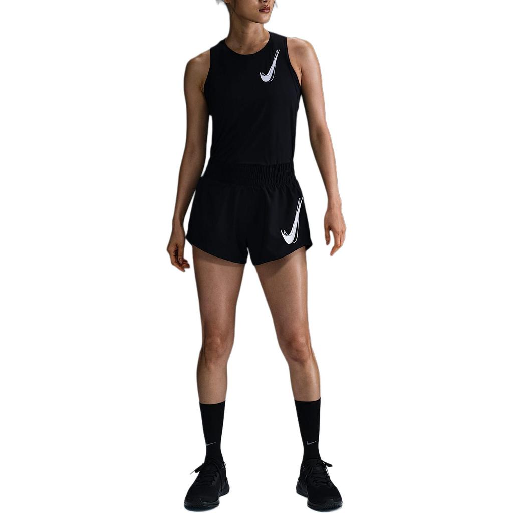 Nike Swoosh Dry Fit Comfortable Loose Mid Waist Casual Shorts Women shorts Black HJ2196-010