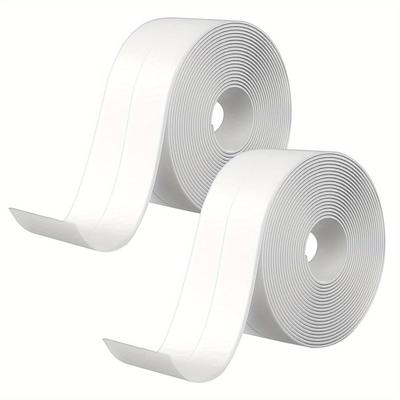 2 Pack Caulk Tape Sealant Strip, PVC Self Adhesive Tub Caulk Strip Tape, Sealant Tape, Used for Toilet Bowl Bathroom Bathtub Kitchen Floor Wall Edge