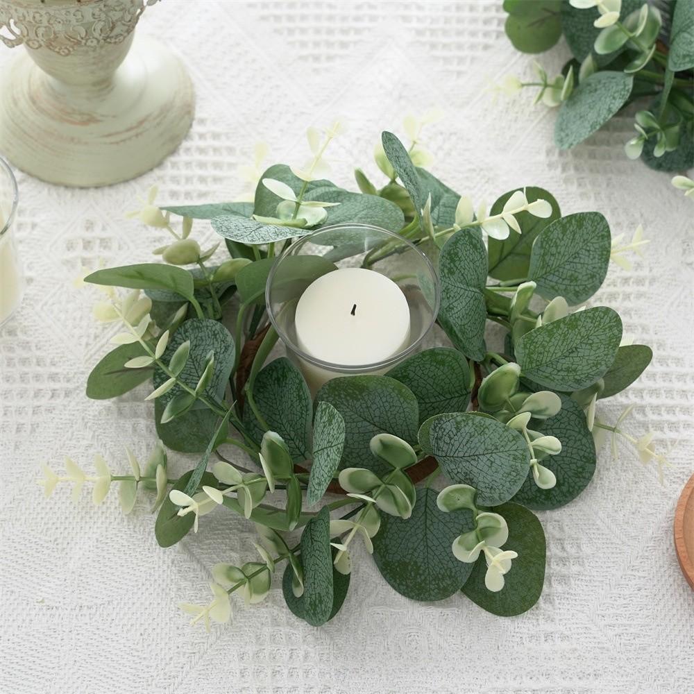 Eucalyptus Wreath Faux With Silk Screen Technique For Home And Outdoor Decor