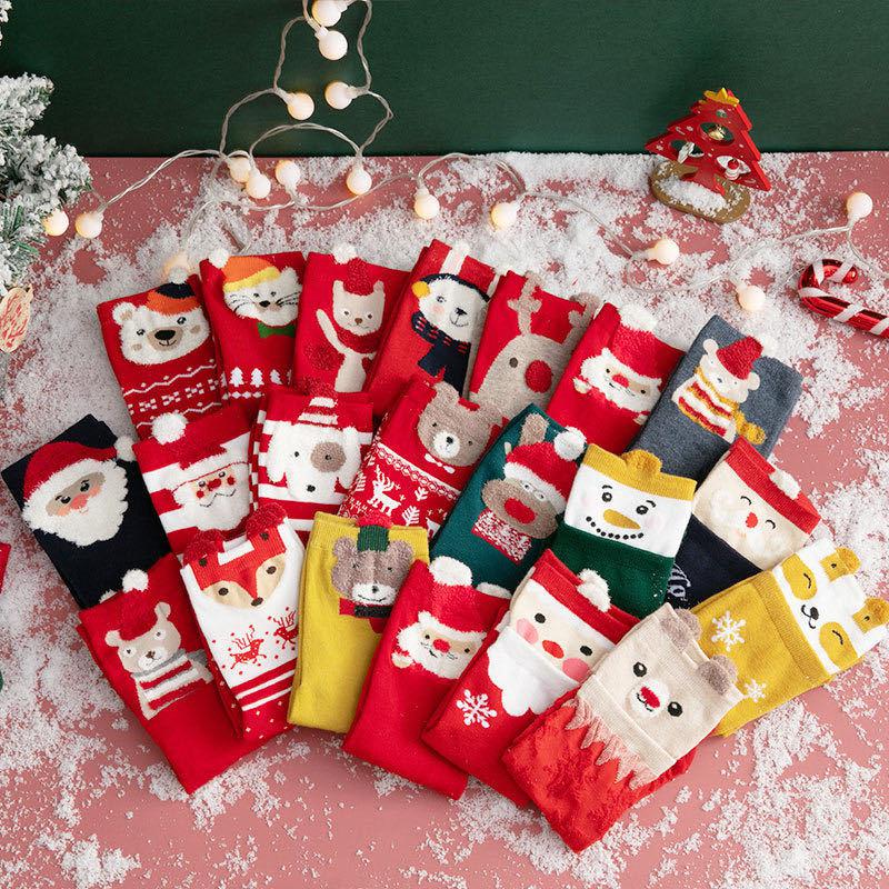 Santa Socks Christmas Decoration for Home Merry Christmas Ornament Happy New Year  Xmas Gifts