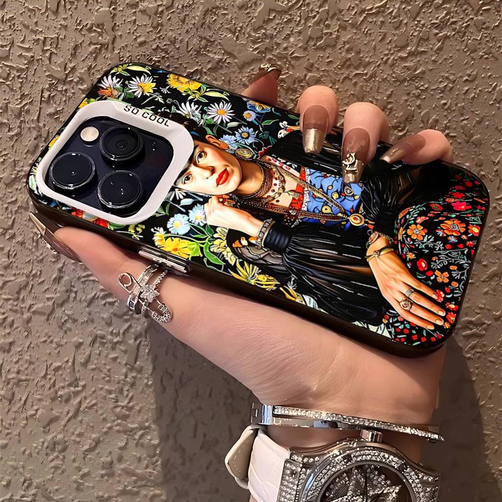 

Fashion F-Frida K-KahlosS Phone Case For IPhone 17 16 15 14 11 12 13 Pro Max Pro Plus Colored Silver Cover iPhone 16