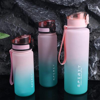 Large Capacity 1 Liter Sports Water Bottle Gradient Color Large Capacity Sports Kettle  Gym