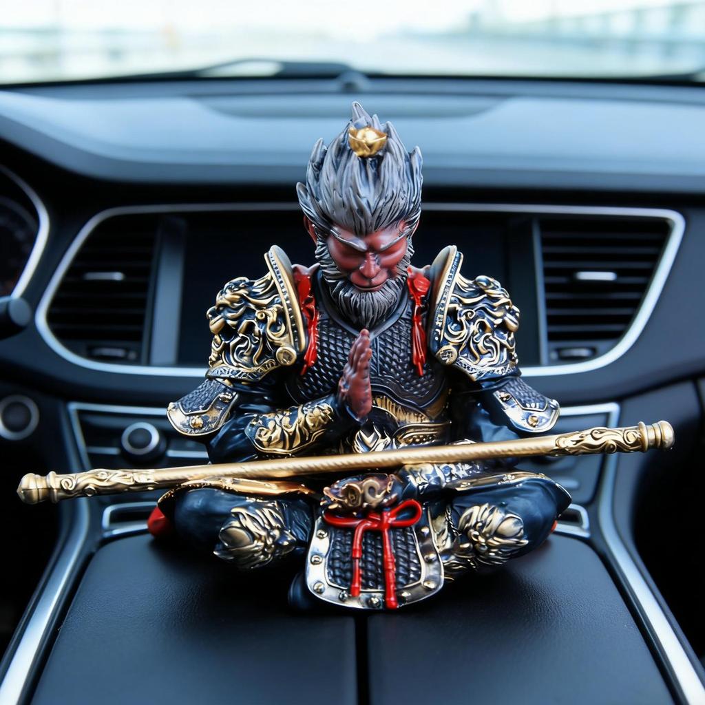1pc Sun Wukong Action Figure Car Ornament Realistic Design Dashboard Decoration for Car Interior Decor