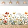 2D Flat Watercolor Wildflower Backdrop for Home Decor & Photo Booth