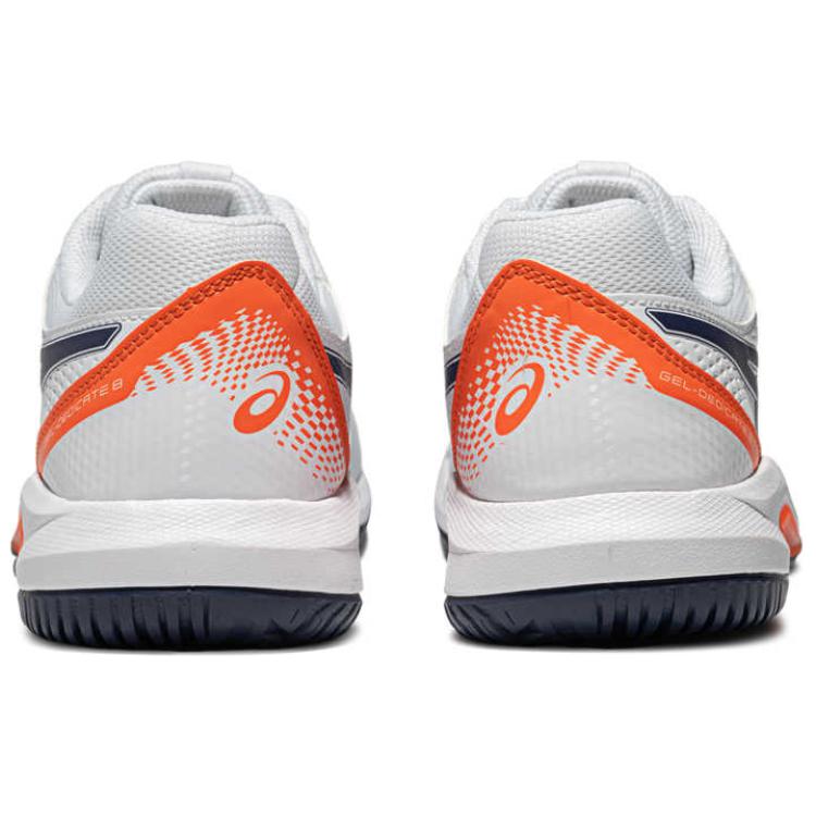 ASICS Gel Dedicate 8 Slip Resistant Low top Tennis Shoes Men's White Blue Orange Sneakers 1041A408-110