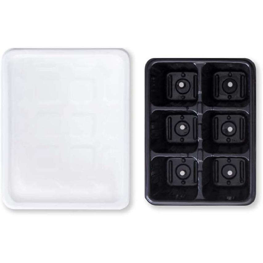 [Farmers Pick] 10-Pack Reusable Seed Starter Tray Kit (6 Cells per Tray), Seed Starting Trays with Drain Holes, Dome and Base Mini Greenhouse Grow