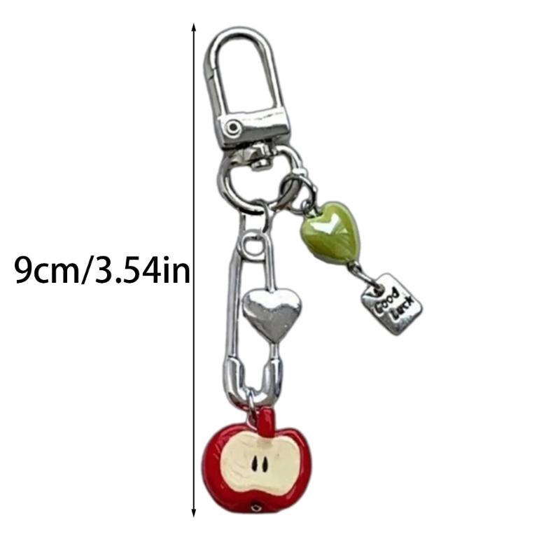 Handmade 3D Fruit Phone Charm Resin Beaded Keychain Fashion Bag Accessory Suitable for Phone and Schoolbag Bag and Key