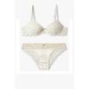 Emporio Armani Women S puSh Up Bra   Panty Set Metallic Embroidery 0825185531 0825111531
