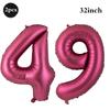 Giant 32 Inch Number Balloon Set Metallic Rose Red Foil Helium Balloon Kit DIY Happy Birthday Party Decor Kids Adult Anniversary