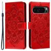 For Google Pixel 10 Pro XL/9 Pro XL Case PU Leather Mandala Imprinted Design Wallet Phone Cover