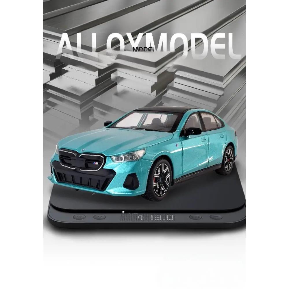 1/24 Scale BMW I5 M60 Xdrive Power Alloy Metal Diecast Model Car Sound and Light Simulation Collection Decorative Trendy Ornament Gift