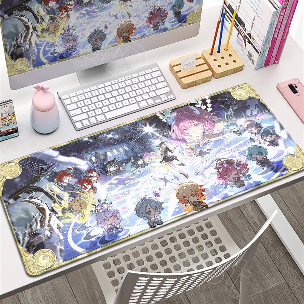 Anime Amphoreus Mouse Pad Gaming Honkai Star Rail Chrysos Heir Desk Mat Computer Accessories Mousepad Stitch Edge Keyboard Mat