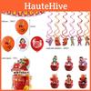 Red Birthday Turning Party Cartoon Decorations Banners Cake Topper Balloon Set