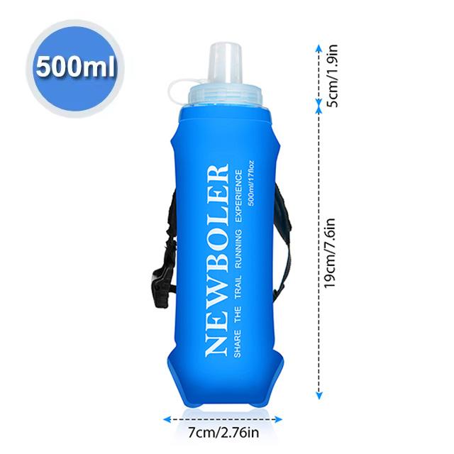 NEWBOLER 500ml měkká láhev skládací náramek láhev na vodu TPU hydratační láhev na vodu běh upevnění protiskluzová venkovní sport