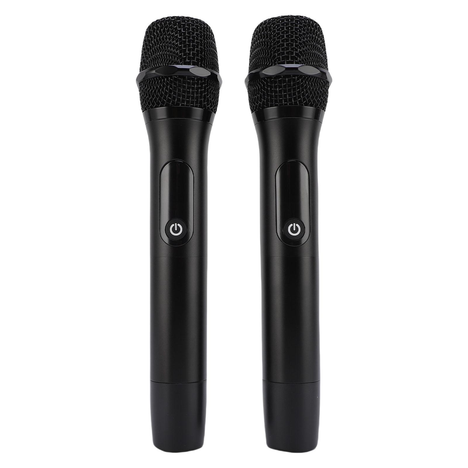 

Wireless Microphone Handheld Double Cordless Metal Dynamic Mic System for Karaoke Singing with