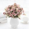 Artificial Flower Silk Tea bud Peony christmas Bride Bouquet For Wedding Home Decoration Accessory Indoor outdoor fake flower