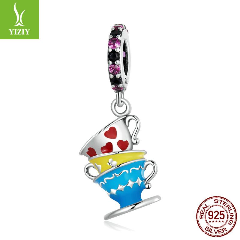 

Волшебная чашка из сказки, серебряная подвеска 925 пробы, аксессуары, нежный винтажный браслет «Сделай сам», бусины Scc2244