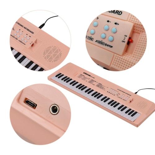 Btuty 61-Key Electronic Keyboard Piano Instrument with Microphone, Dual Power Modes, 6 Demonstration Songs, 5 Different Rhythms, Portable Piano Keyboa