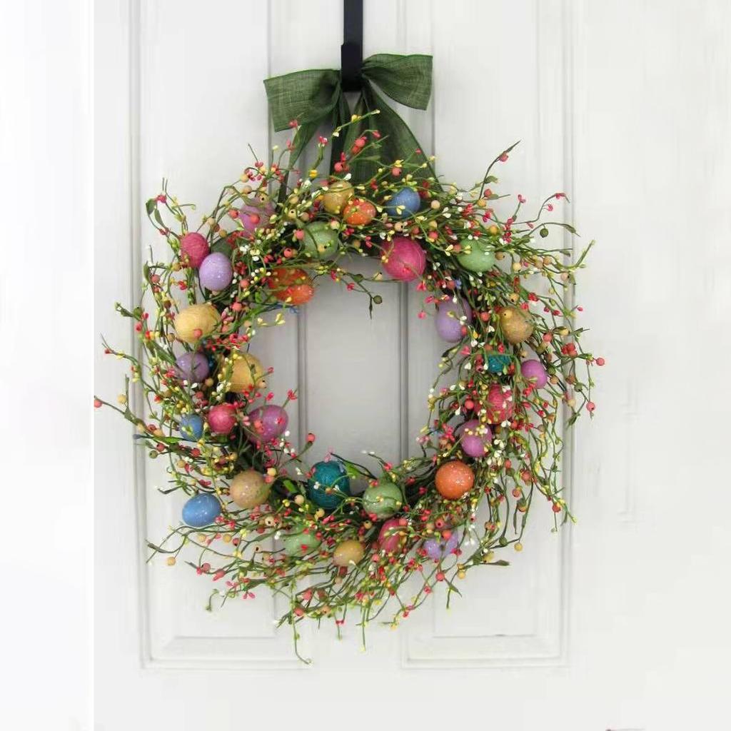 Colorful Easter Eggs Decor Spring Wreaths For Front Door Pastel Easter Egg Mini Spring Easter Wreath Easter Window Wreath