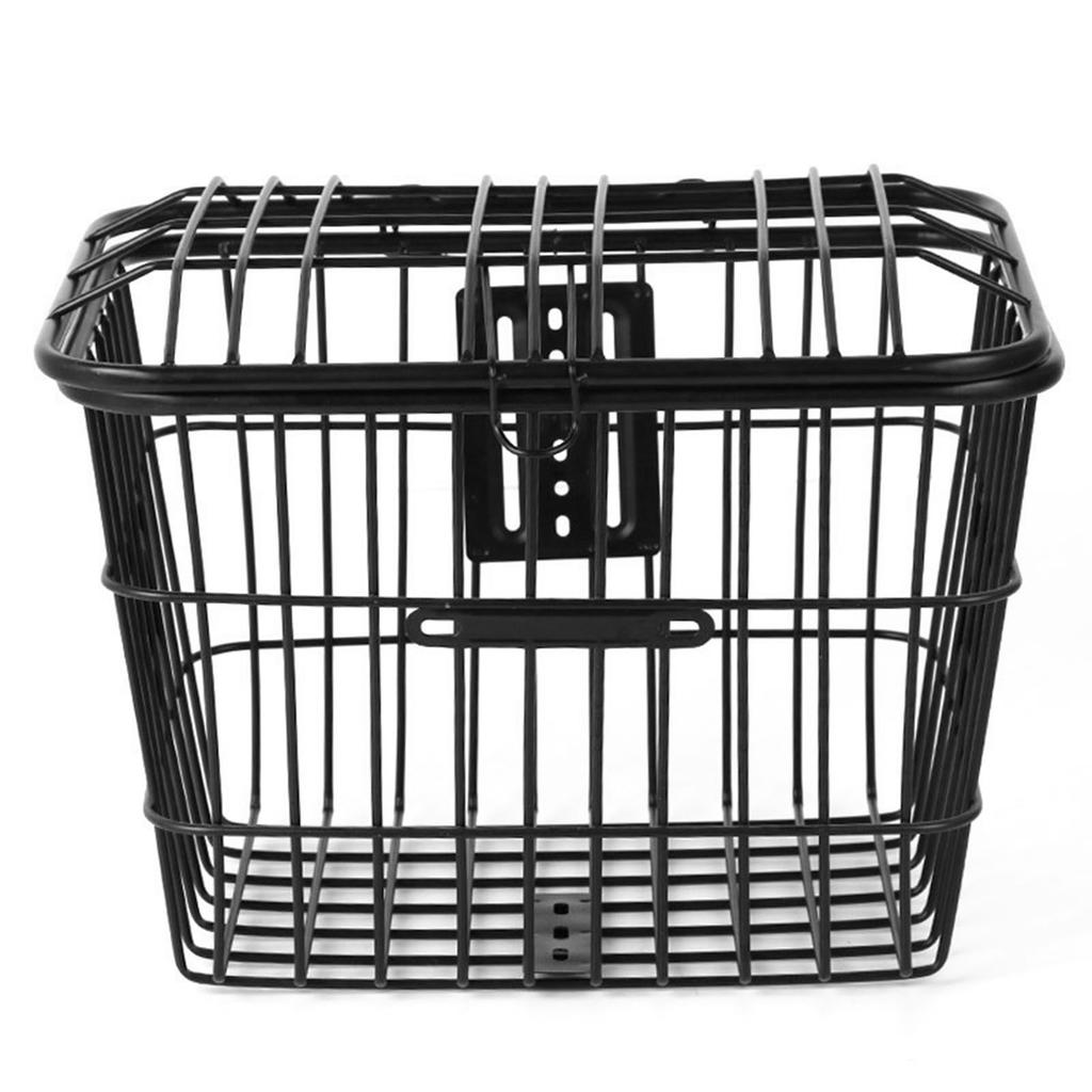 Bike Front Basket Universal Rustproof Strong Load Bearing Large Space Metal Iron Wire Electric Bike Basket for Outdoor