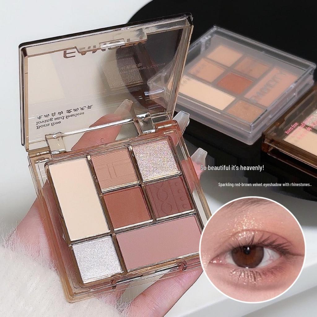 Seven-Color Eyeshadow Palette: Multi-use, Fine Shimmer & Matte, Non-Smudge, Non-Clump, Low Saturation, Affordable Makeup.