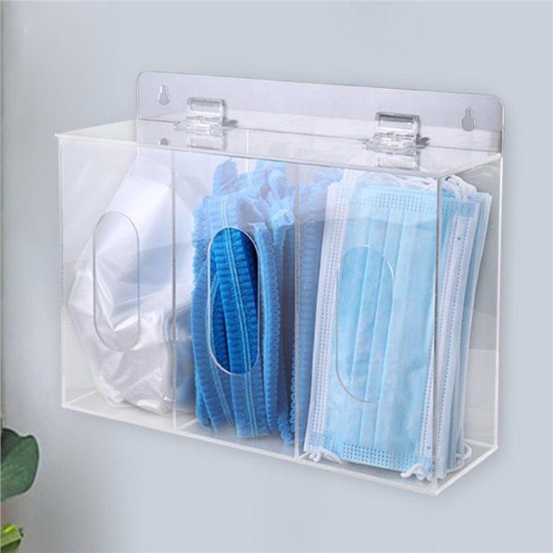 Restaurant For Mask Earplug Organizer Acrylic Gloves Dispenser Holder Station Wall Mount Glove Rack For Beard Shoe Cover