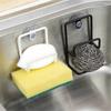 1pcs Multifunctional Double-Layer Iron Sink Sponge Drain Rack, Miscellaneous Storage Rack, Simple Suction Cup Storage Drying Rack.