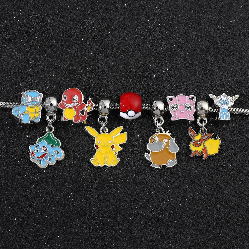 Anime Bracelet for Women, Cute Cartoon Pikachu Pendant, Metal Enamel Charm Bangle, Fashion Jewelry, Hand Chain Gifts