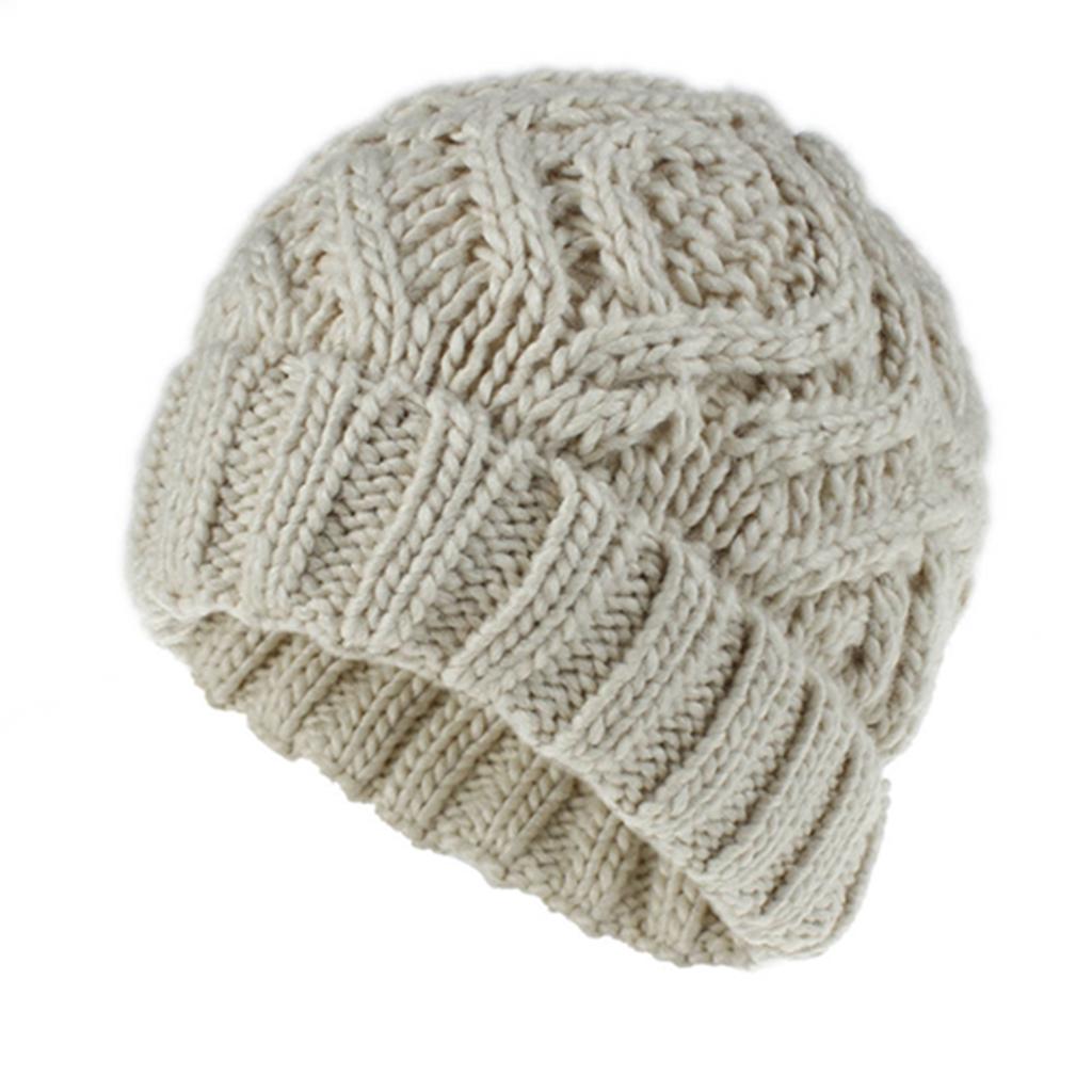Women's Autumn Winter Wool Soft Fashion Warm Beanie Knitted Hat