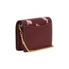 Coach Serie 10 Druckknopfverschluss Kaninchenmotiv Beschichtetes Canvas Mit Glattleder Mini Schultertasche Crossbody Geldbörse Damen Geldbörse Bordeaux CF527-IMMZI