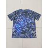 Abstract 3D Geometric Shattered Stone Printed T-Shirt for Men Cool Luminous Blue Crack Pattern Short Sleeve Tees Casual Round Neck Summer Outfits Top