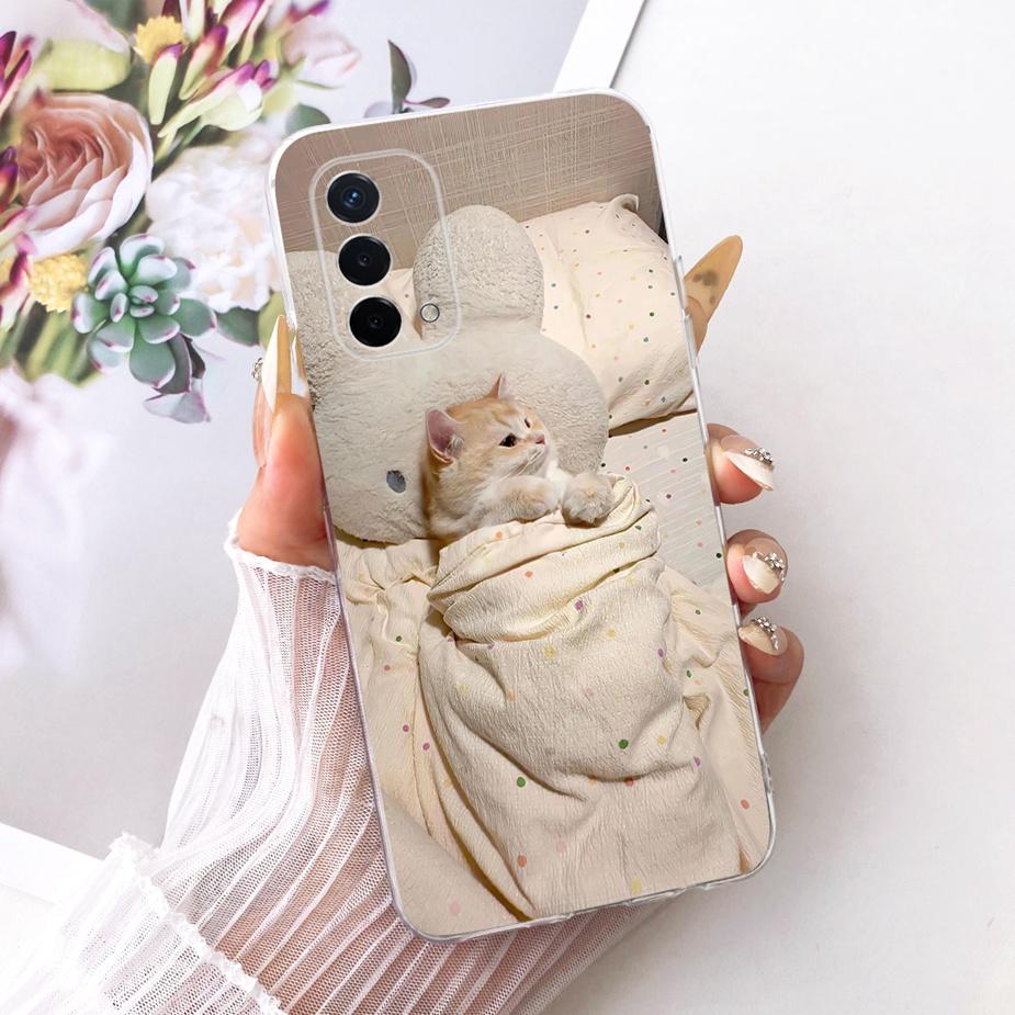 For Oppo A74 5G Case CPH2197 CPH2263 Luxury Bow Flowers Painted Cover Soft Silicone Phone Case For Oppo A74 A 74 OppoA74 5G Bags