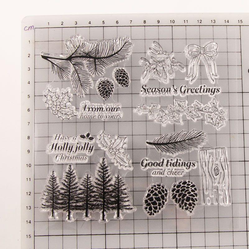 Tree Pinecone Silicone Clear Seal Stamp DIY Scrapbooking Embossing Photo Album Top Sale