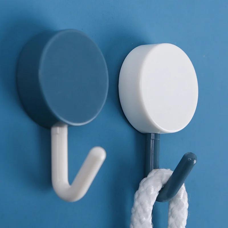 10Pcs Self Adhesive Hooks Punch-Free Hanger Without Leaving Traces Paste Hook Bedroom Wall Hanging Coat Hook Key Storage Hanger