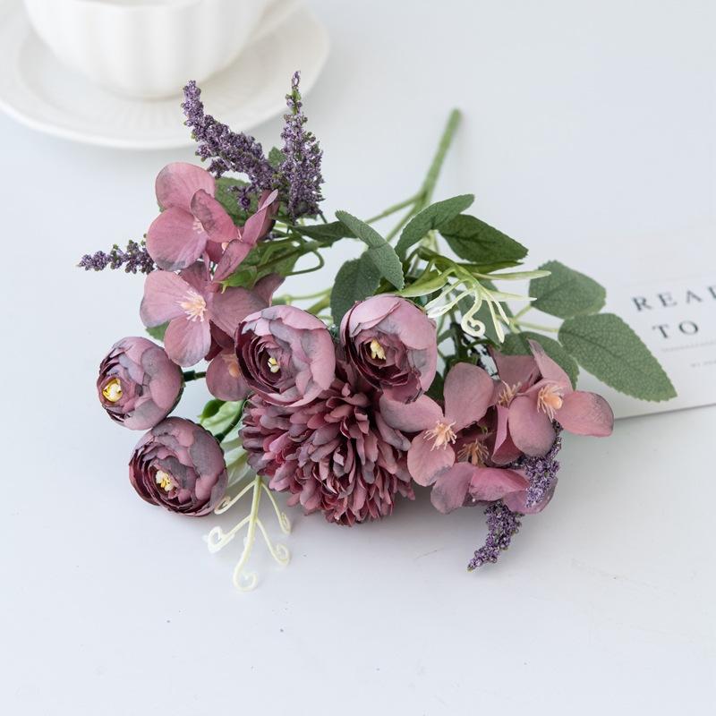Ins Simulation Rose Wedding Hand Bouquet Wedding Photography Props Hand Notes Fake Flowers Home Decoration Simulation Silk Flowers